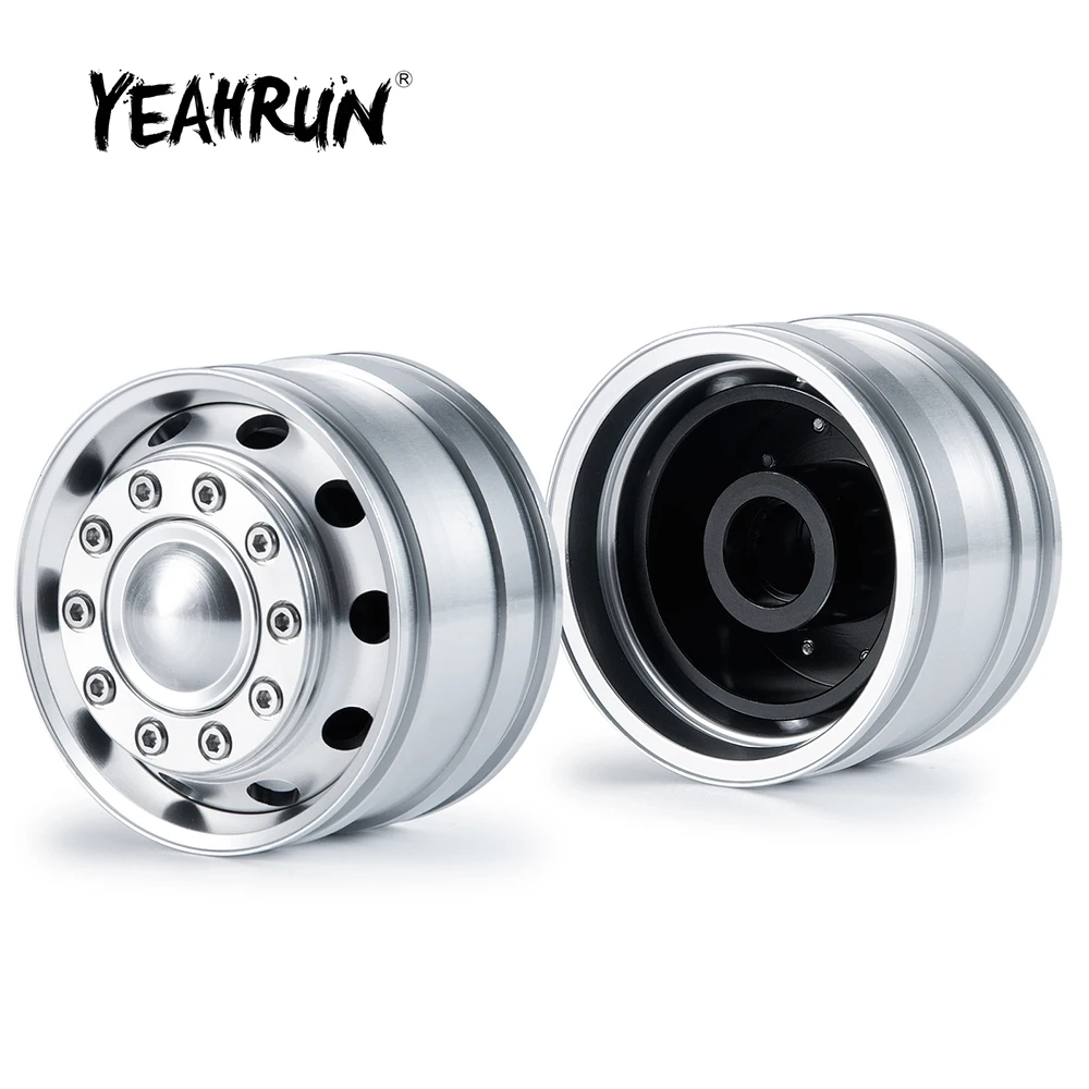 

YEAHRUN CNC Metal Alloy Front Wheel Hub Rim Bearing Style for Tamiya Man Scania 1/14 RC Tow Drag Tractor Trailer Cargo Truck