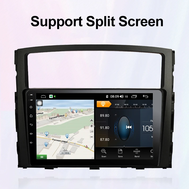 Автомобильный мультимедийный dvd плеер Funrover 8 ядер 2 din Android 9 0 для Mitsubishi Pajero V97 V93 2006