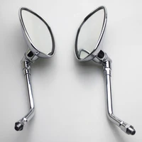 for cruiser chopper 10mm kawasaki ducati suzuki custom motorcycle chrome oval side rearview mirrors for motorcycle accessories