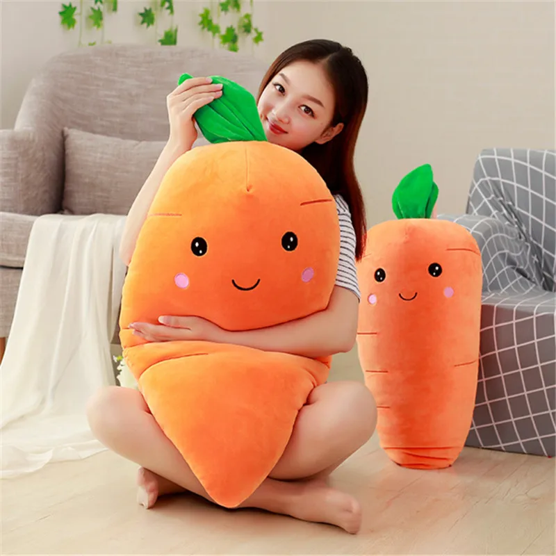 

55/75/95cm Cretive Simulation Plant Plush Toy Stuffed Carrot Stuffed With Down Cotton Super Soft Pillow Lovely Gift For Girl