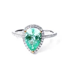 Tianyu драгоценные камни 14 к, белое золото 585 пробы, кольца с ореолом, драгоценные камни, перламутровая зеленая шпинель, цветочный Муассанит, аксессуары для свадьбы