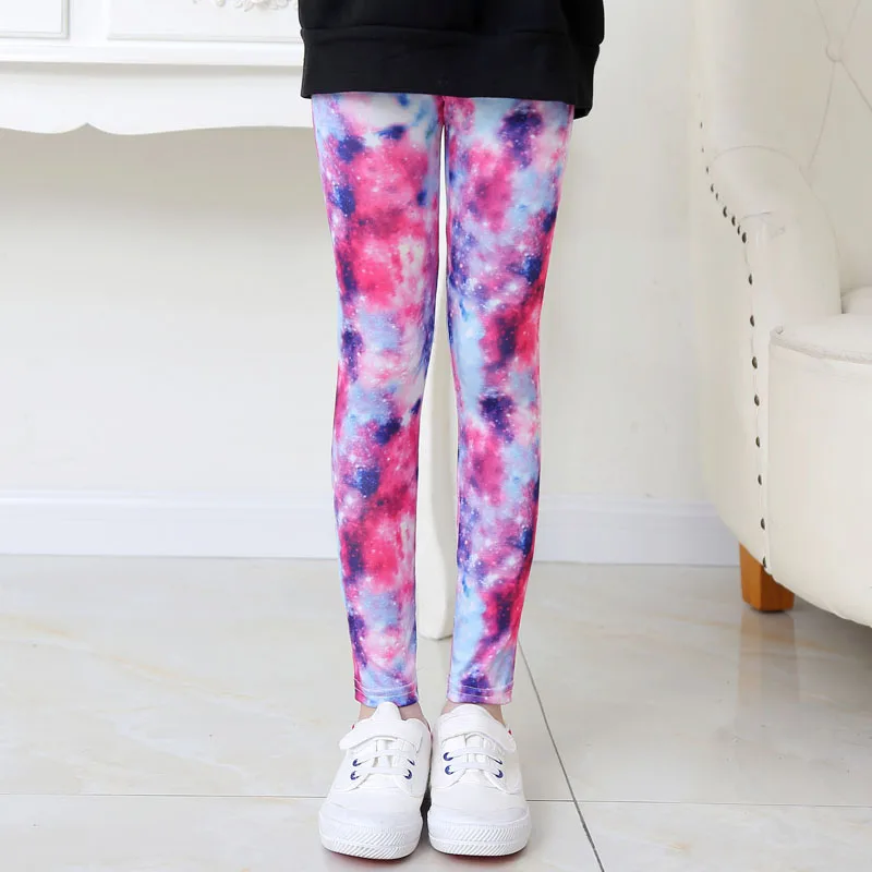 Леггинсы с цветочным принтом для девочек повседневные брюки карандаш начинающих