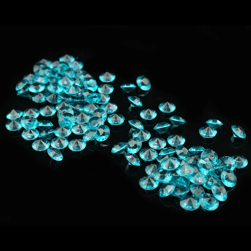 teal blue 1000 шт 10 мм прозрачный акриловый Свадебный Стол Конфетти бриллианты разлетающиеся кристаллы украшения - Цвет: teal blue