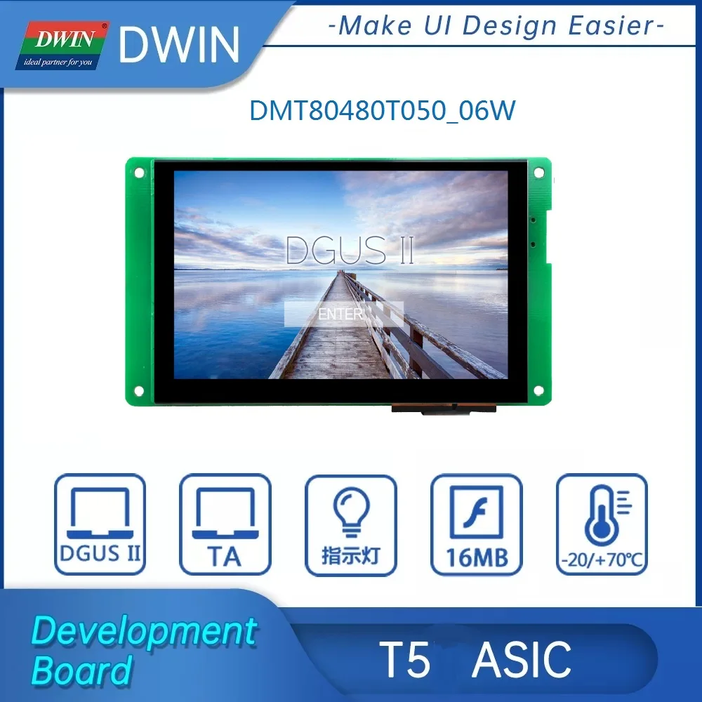 

DWIN 5.0 Inch HMI Display Industrial Grade TFT LCD ModuleAnti-UV UART Touch Panel 800*480 Resolution RS232/TTL RTC Monitor