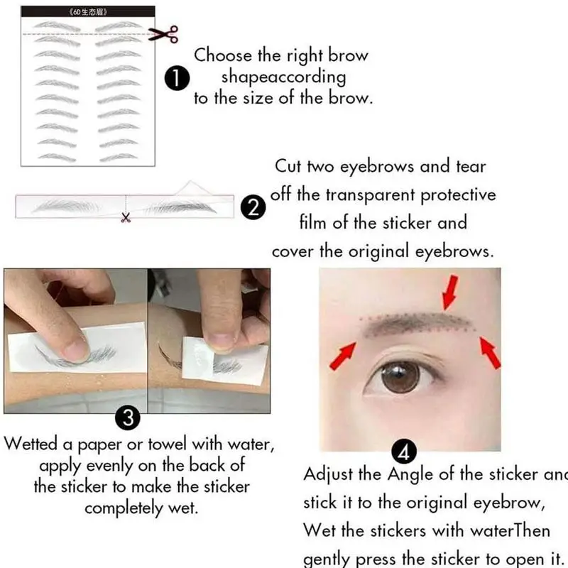 

Natural Tattoo Sticker Eyebrow 6D Hair Like Eyebrows Lasting Fake Makeup Lamination Waterproof Cosmetics Tool Long Eyebrow Q4S1