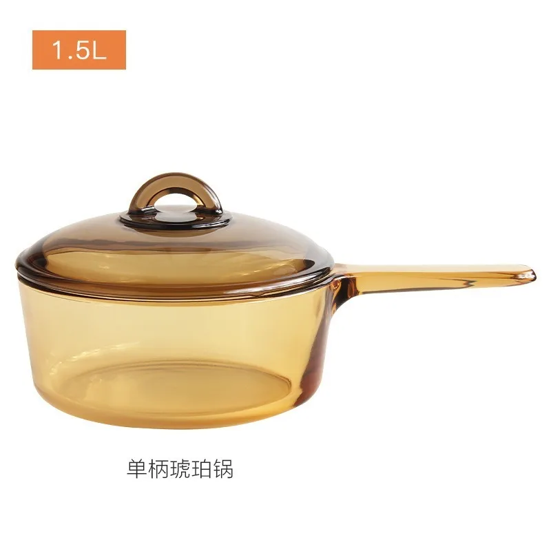 

Household kitchenware set pot transparent glass pot soup pot