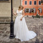 2021 высокое качество детское платье силуэта русалка с v-образным вырезом Свадебные платья со съемным шлейфом Свадебные платья Vestido De Noiva полный аппликацией; Обувь под свадебное платье для невесты