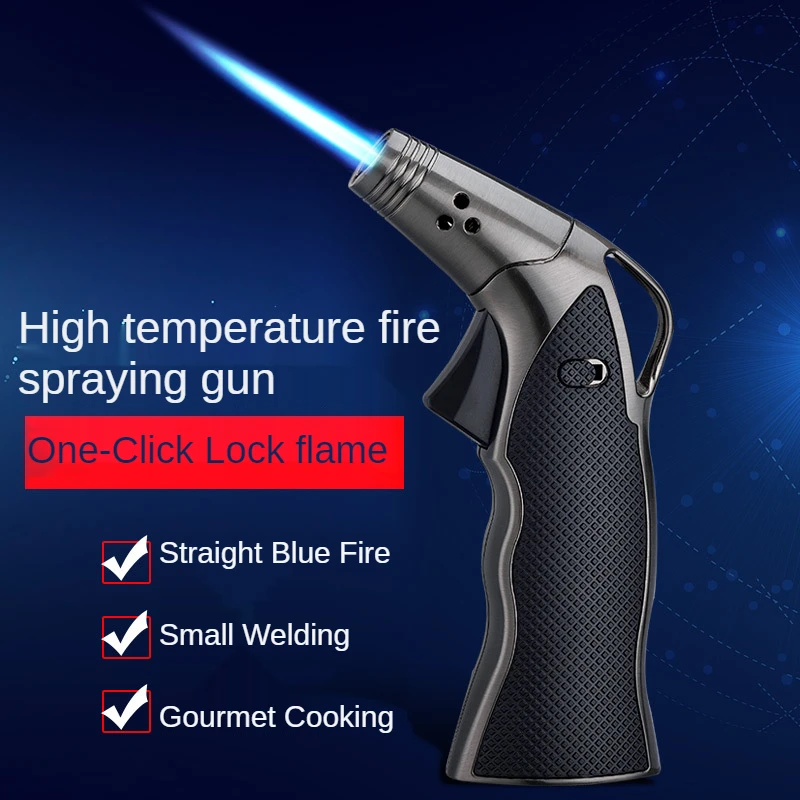 

Cigar Lighter Windproof BBQ Kitchen Cooking High Capacity Torch Jet Turbine Lighter Spray Gun Jewelry Metal Welding Men's Gifts