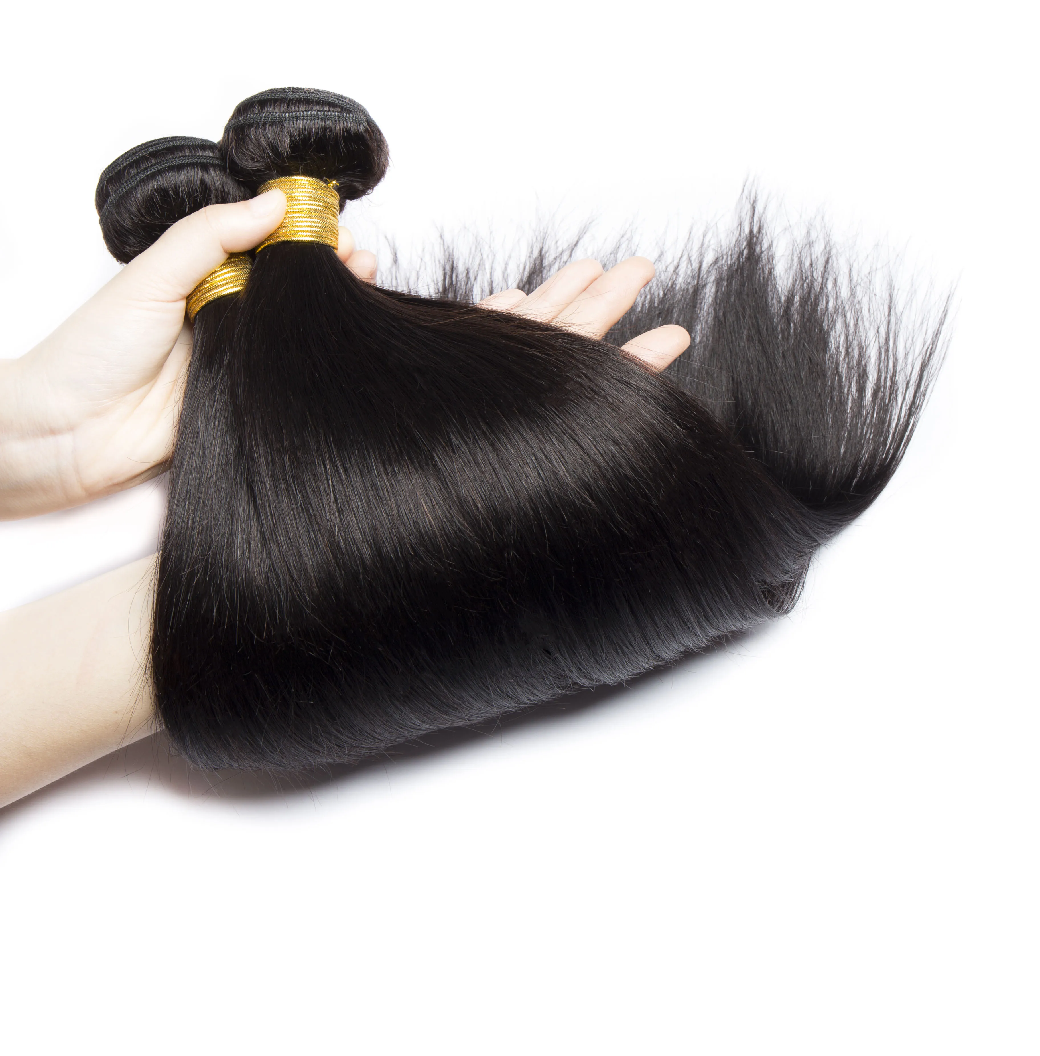 Alibele прямые пряди с застежкой Remy бразильские волнистые волосы 3 парик из