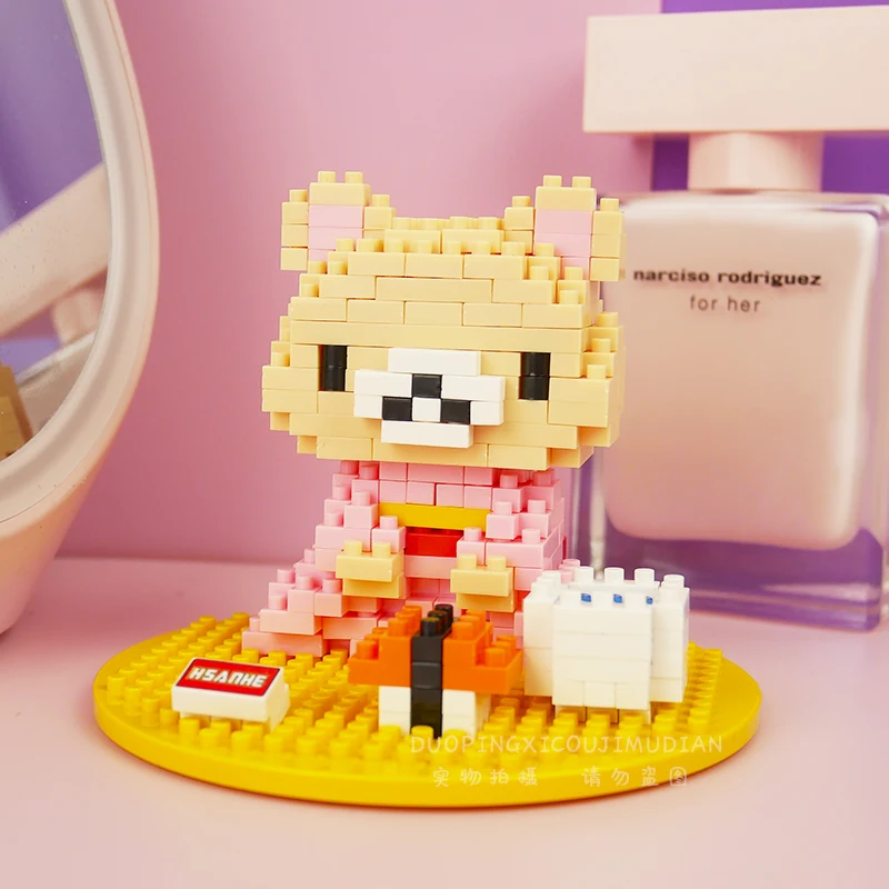 Hsanhe алмазные блоки Rilakkuma Мультяшные строительные игрушки коричневый медведь