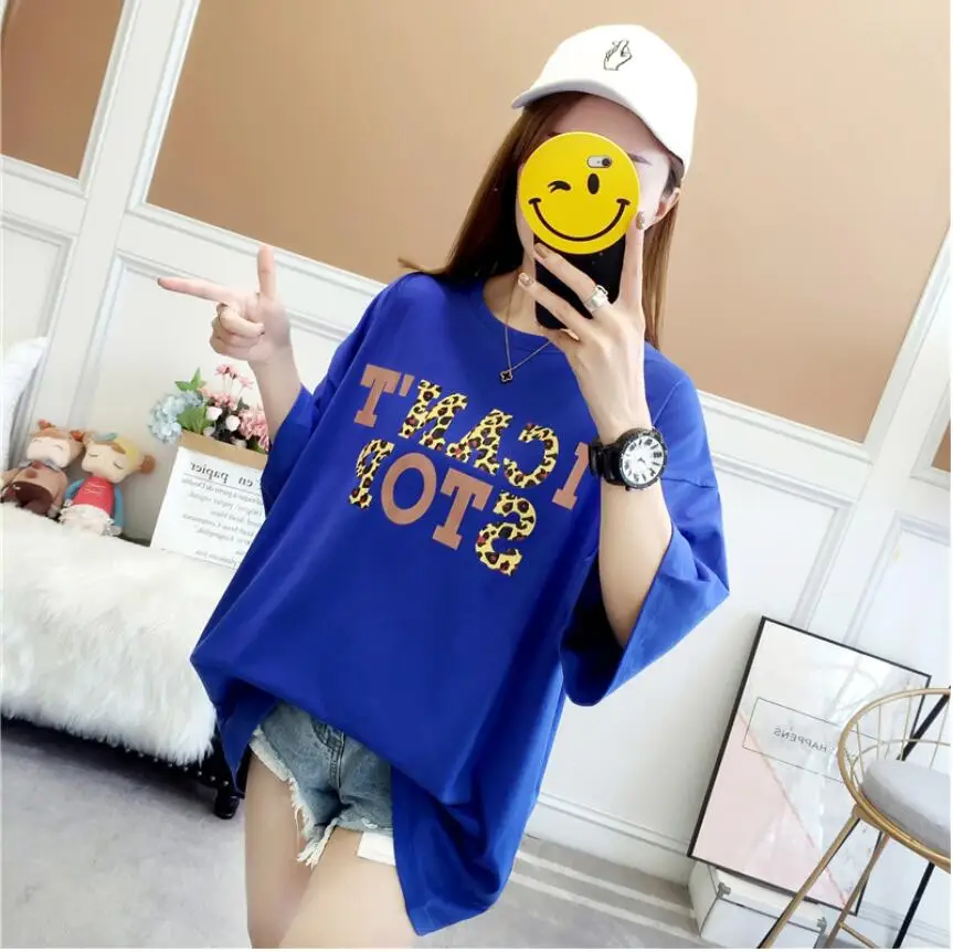 

LJ479 Women's T-shirt Print Summer Short Sleeve O-neck Casual Tee Tops Female T shirt Woman Clothing