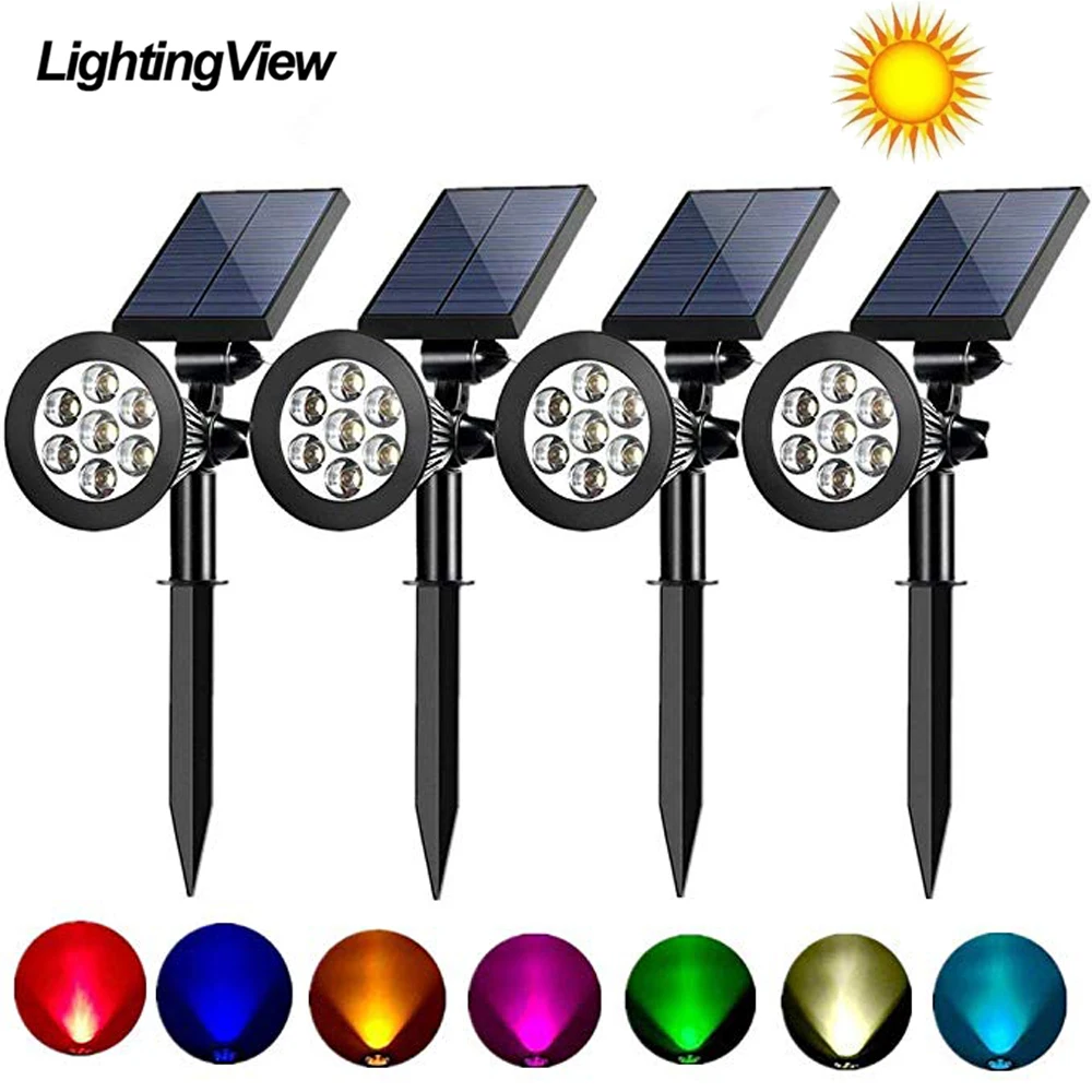Уличный Точечный светильник на солнечной батарее 7 цветов в 1 садовая настенная