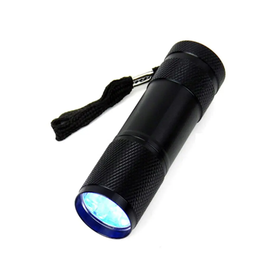 

Mini 9LED UV Flashlight Ultraviolet Rays Invisible Ink Marker Detection Torch Light for Check