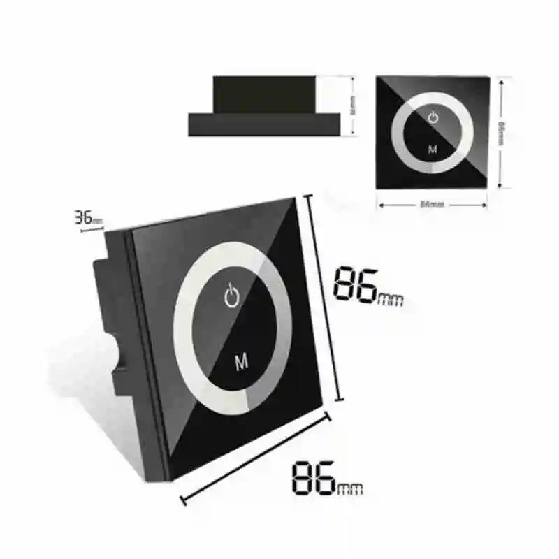 

Lighting Control Switch Panel Led Light With Glass Panel Convenient Monochromatic Wiring Controller E9Z4