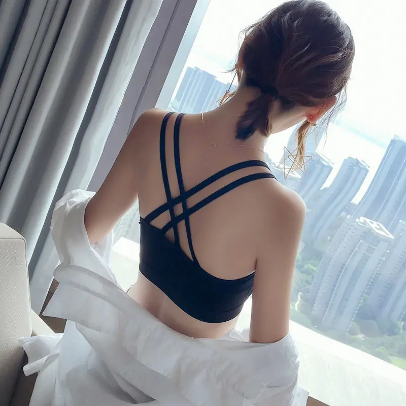 

Fitness Sports Bra For Women Push Up Wirefree Padded Crisscross Strappy Running Gym Training Workout Yoga Underwear Crop Tops