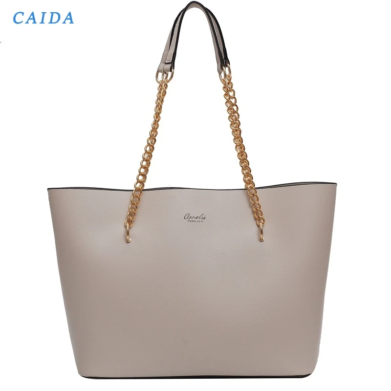 

CAIDA Casual Handbag Women Big Tote Bag Leather Handbags For Ladies New Elegant Shoulder Bag Luxury Handbags Women Bags New