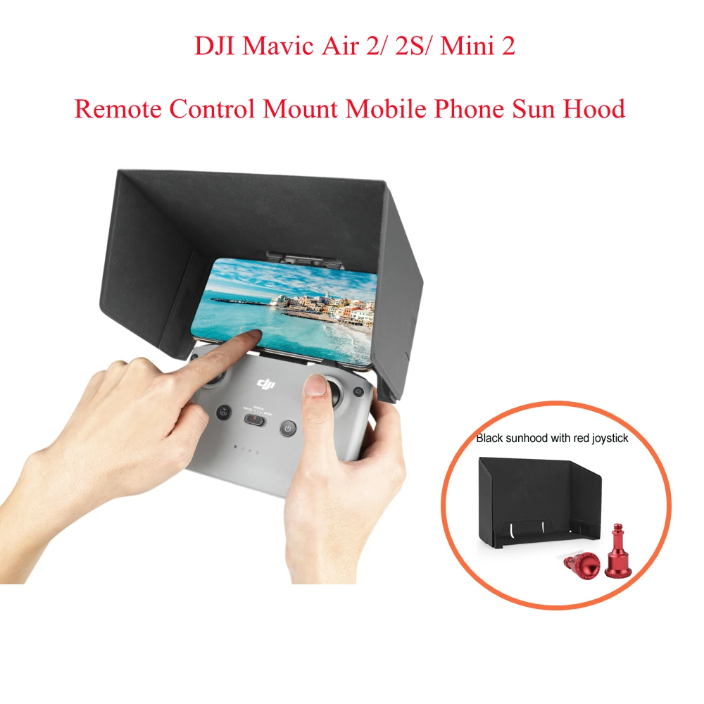 

for DJI Mini 2/Mini 3 Pro Remote Control Sunshade Aluminum Rocker for DJI AIR 2S/AIR 2 Sun Hood Joystick Accessories