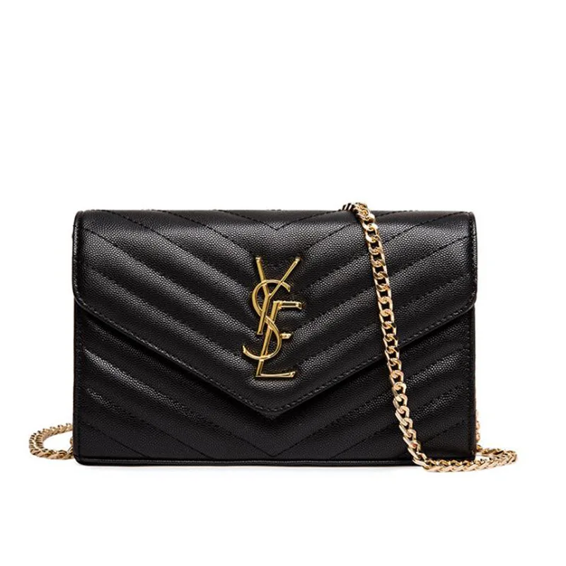 

2021 New Luxury Designer Flaps Women Shoulder Bag Lady Gold Metal Chains Bag Messenger Handbag Leather Brand Party Prom Bags