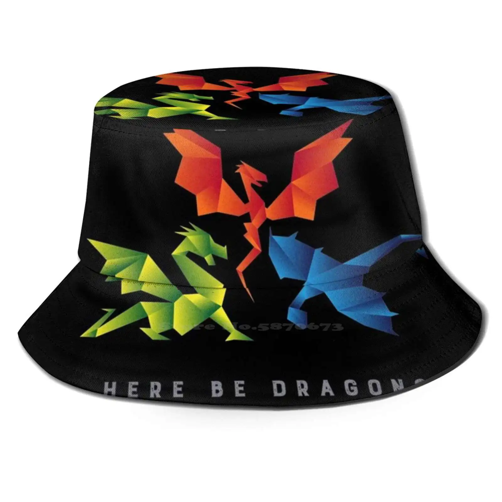 

Scp-1762 Where The Went Origami Style Unisex Fashion Women Men Breathable Bucket Hats Scp Foundation Scp 1762 Dragon Here Be