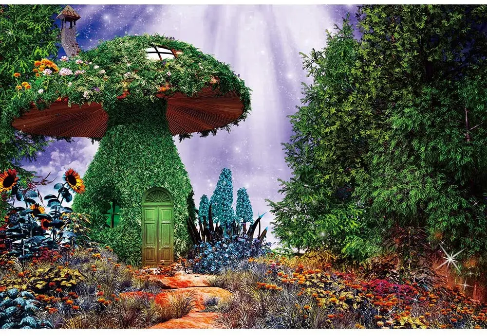 

JMINE Div 5D mushroom door house tree Forest Full Diamond Painting cross stitch kits art Scenic 3D paint by diamonds
