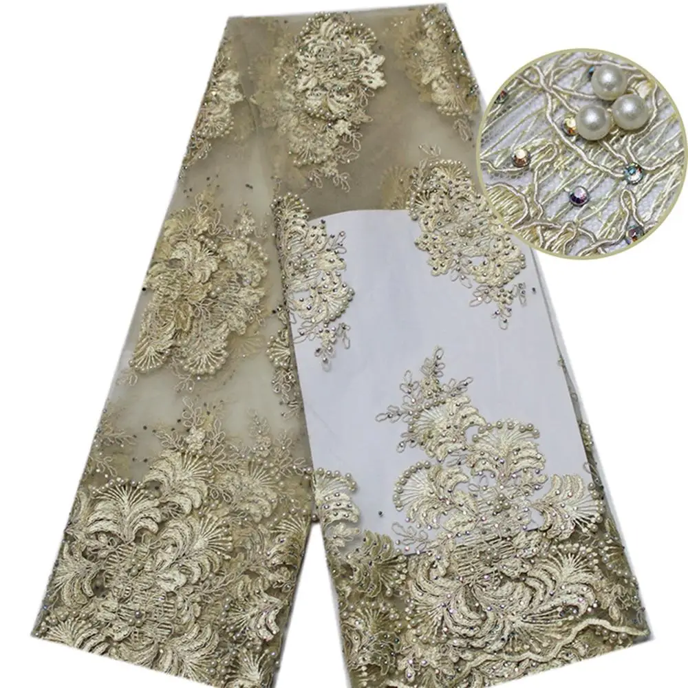 Роскошное французское бежевое платье невесты Гипюр Вышивка Бисером кружевная