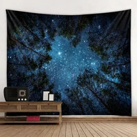 night sky forest background tapestry digital printing decorative cloth factory direct sales can be customized