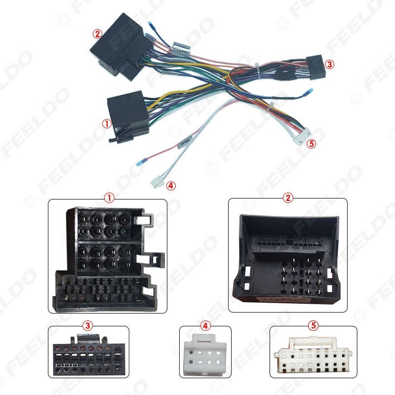 Кабель питания для автомобильного аудиоприемника FEELDO Raddio 16-контактный Android с