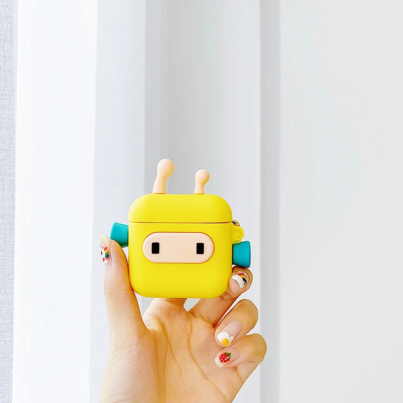 Для AirPods Apple чехол 3D мультяшный аниме для наушников s Airpods 2 силиконовый милые