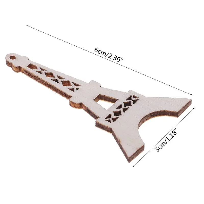 

25 шт., деревянные украшения в форме Эйфелевой башни