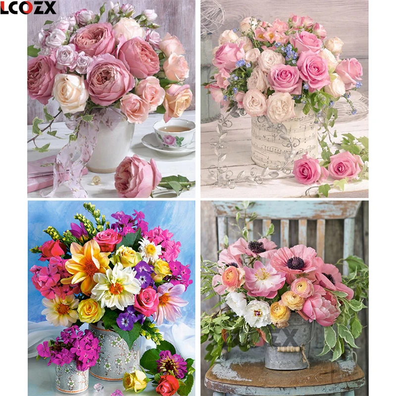 5D алмазная живопись Полный Круглый цветок Набор для вышивки крестиком вышивка