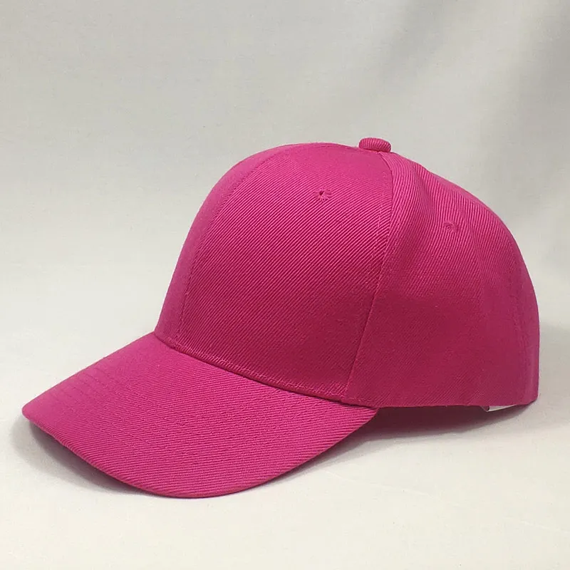 hot pink Для мужчин Для женщин 6 Панель плотная Бейсбол Кепки регулируемый Solid Twill Шапки оранжевого цвета — красный, синий, черный коричневый, серый - Цвет: hot pink