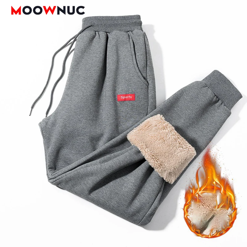 

Thick Jogger Sweatpants Male Long Trouser Casual Suit Pants For Men Fashion Fit Solid Hombre 2020 New Autumn Winter Warm MOOWNUC