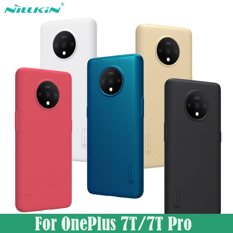 Чехол для OnePlus 7T Pro чехол Nillkin Супер Матовый щит Жесткий ПК Черная задняя крышка