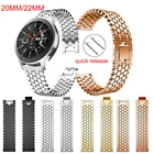 Быстросъемный ремешок 22 мм из нержавеющей стали для Amazfit GTR 47 мм Pace Stratos Samsung Gear S4 S3 Galaxy Watch 46 мм браслет