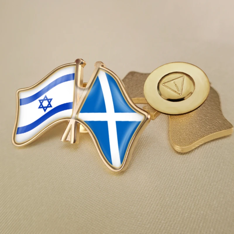 Шотландия и Израиль перекрестные двойной флаг дружбы значков на булавке брошь