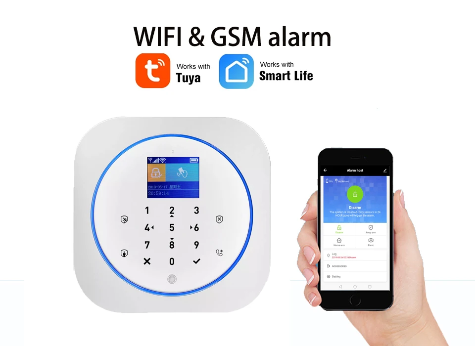 Wofea Беспроводной Wi-Fi и GSM сигнализация система RFID тег домашняя охранная сигнализация комплект tuyasmart приложение Встроенная сирена