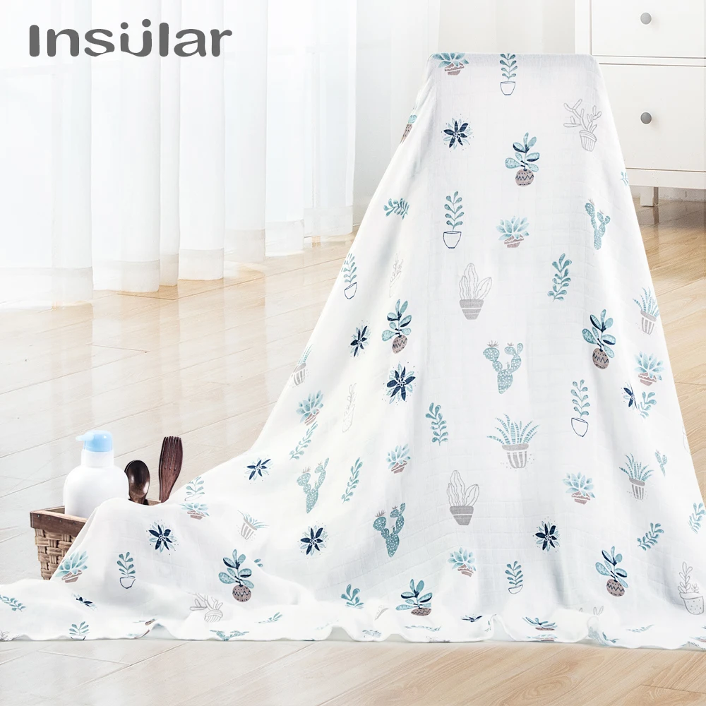 Insular Cartoon Baby Blanket Swaddle Newborn Soft Bubble Flannel Stroller Receiving Blankets Solid Bedding Set Cotton Quilt | Мать и