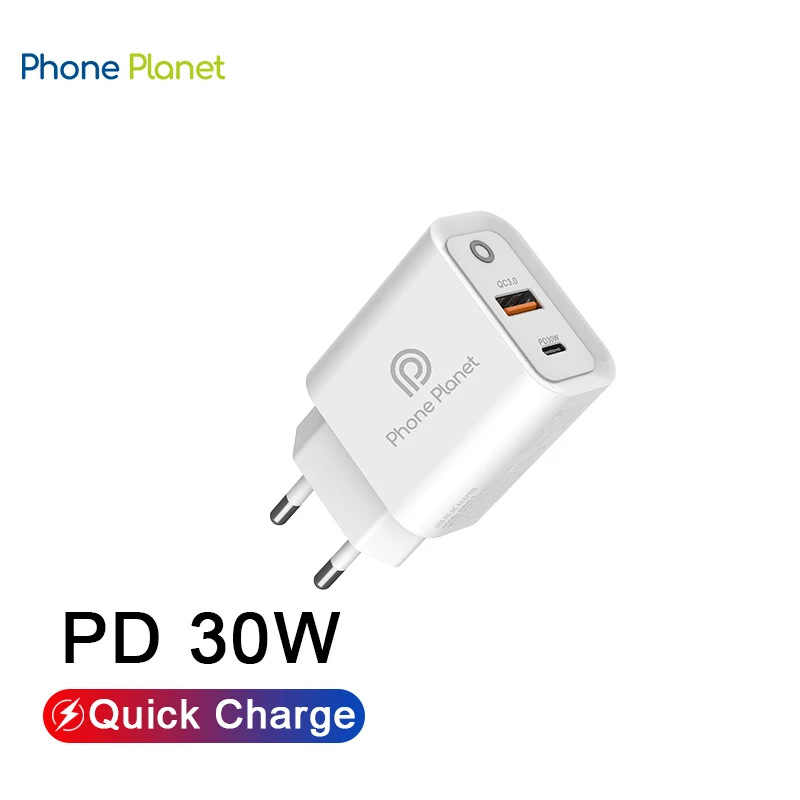 Быстрое зарядное устройство для телефона с планета QC 3 0 PD 30 Вт iPhone 12 11 Pro Max Mini Xiaomi