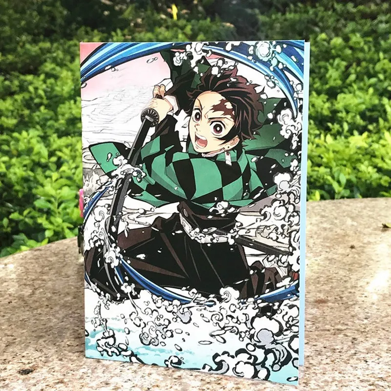 

4pcs Demon Slayer Peripheral Anime Color Inside Page Notebook Notepad Student Creative Stationery Book