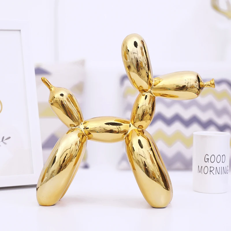 

Easter Resin Crystal Animal Figurine Miniature Balloon Dog Shape Art Sculpture Desk Accessories Statue Home Decorations Gift