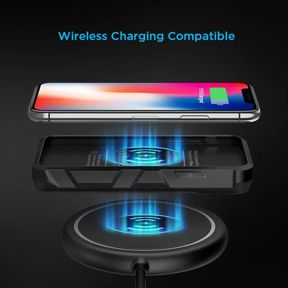 Чехол для зарядки аккумуляторов Easyacc Iphone X XS чехол беспроводной Qi заряжаемый с