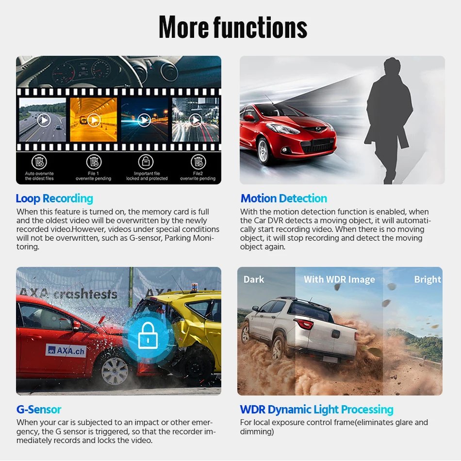 Автомобильный видеорегистратор с сенсорным экраном 9 66 дюйма двумя объективами |