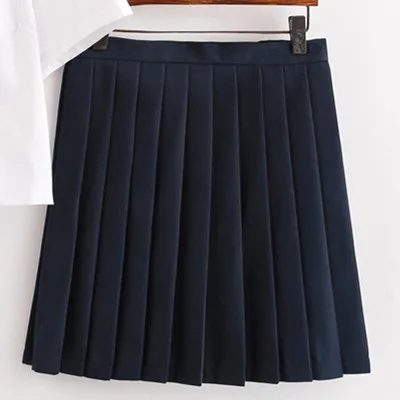 Pleated skirt Новая летняя униформа с коротким/длинным рукавом, японское школьное платье, униформа для женщин и девочек, темно-синий костюм моряков, плиссированная юбка, комплекты - Цвет: Pleated skirt