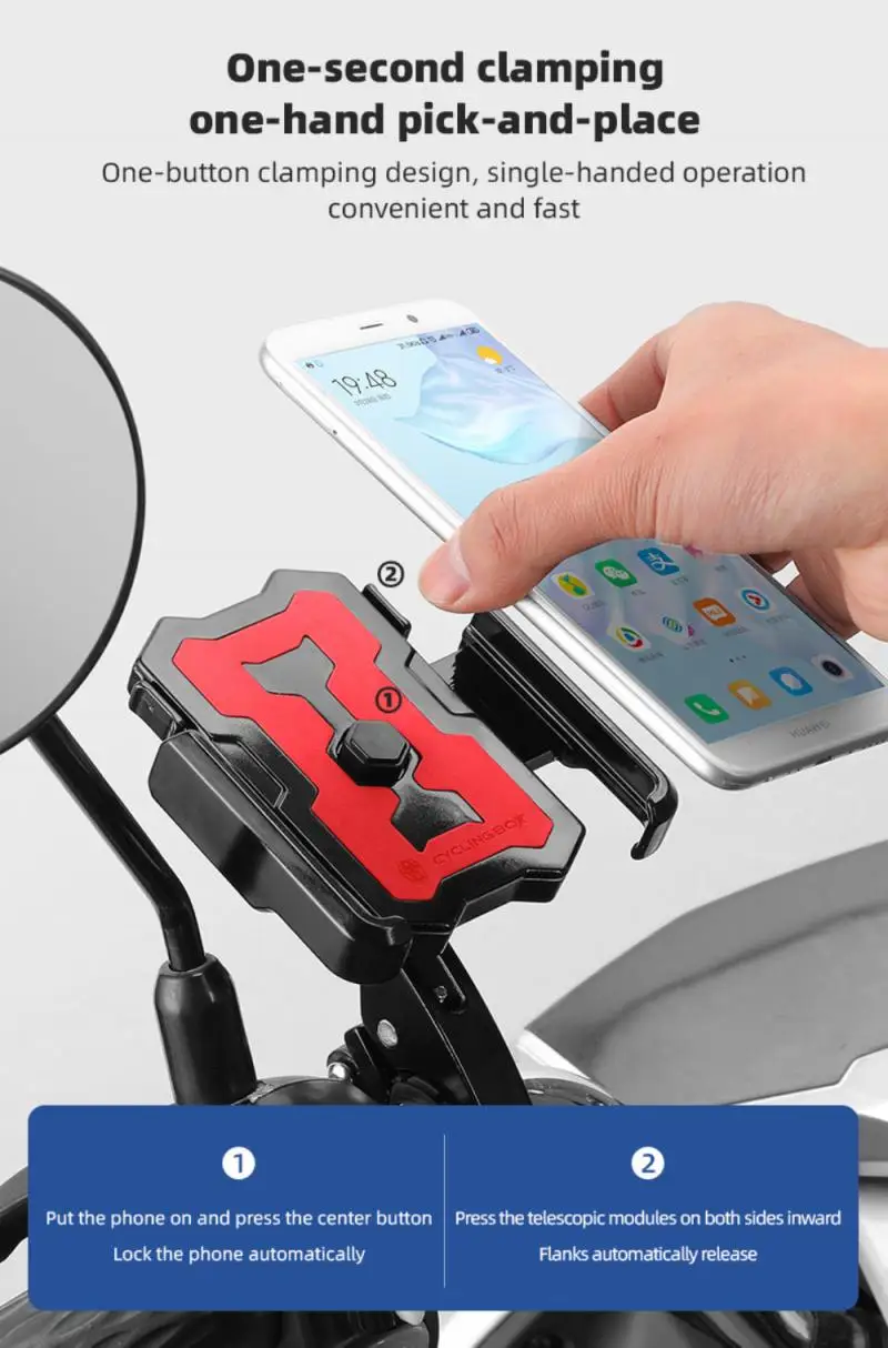 

Electric Bicycle Accessories 2021 Gravity Sensing Bicycle Aluminum Alloy Mobile Phone Bracket Mobile Phone Stand For Bicycle
