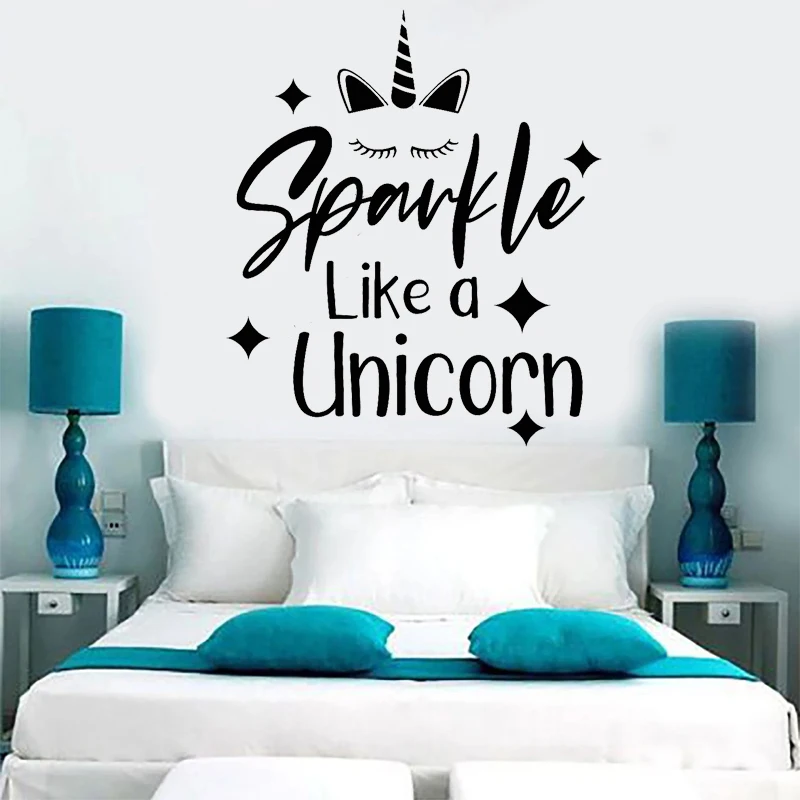 

Inspirational Quotes Wall Stickers Inspiring Phrase Decal Quote Sparkle Like Unicorn Stickers Bedroom Living Room Decoration