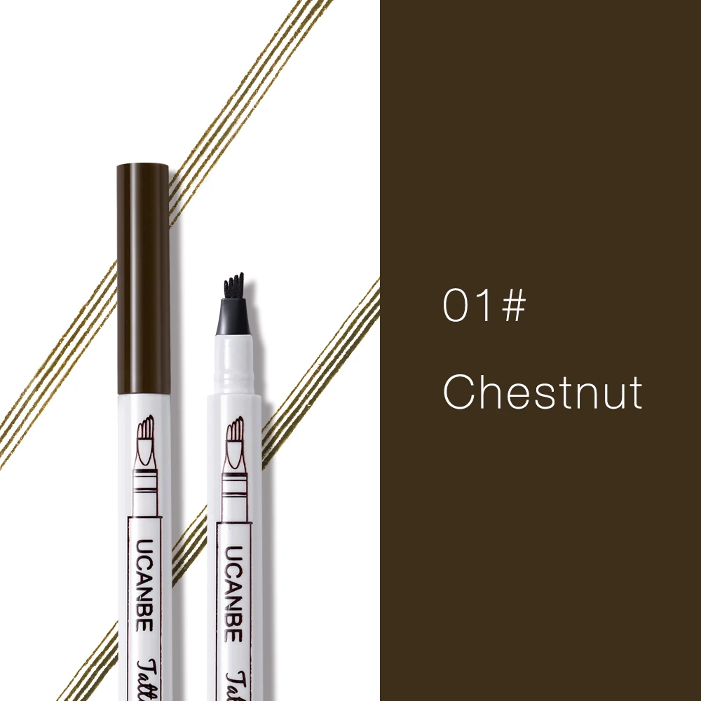 01 Chestnut UCANBE бренд для бровей густой глаз лайнер для рисования макияж стойкие пигменты пудра для бровей - Цвет: 01 Chestnut