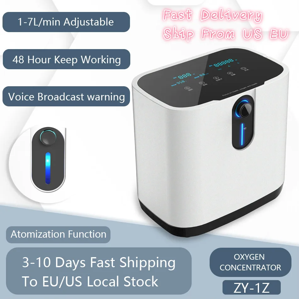 

AUPORO Air Purifier AC 220V/110V Oxygen Concentrator Generator ZY-1Z 1-7L/min 48Hours Oxygen Making Machine English version