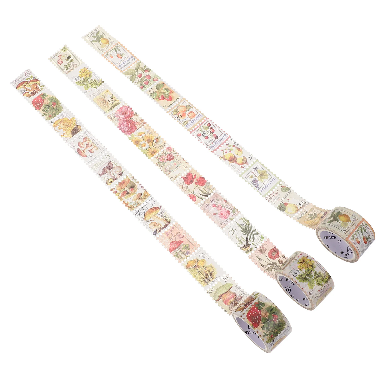 

3 Rolls of Stamp Washi Tapes Unique DIY Decorative Stickers DIY Craft Stamp Decals