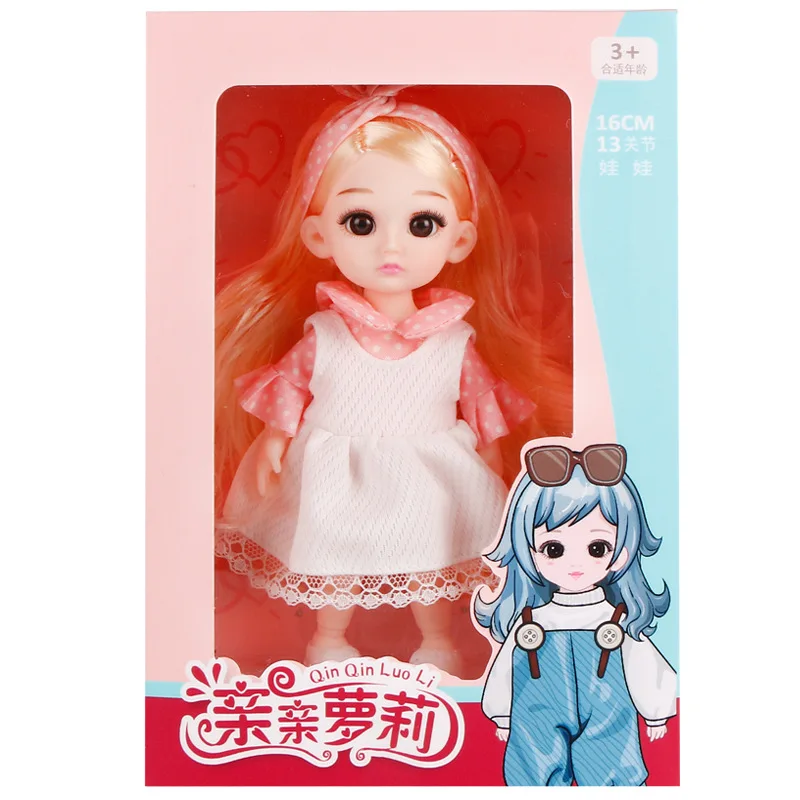 

1PCS Loli Princess BJD Dolls With Clothes 1/8 16 CM Cute Fashion Dress up Makeup BJD Dolls Toys For Girls Birthday Gifts