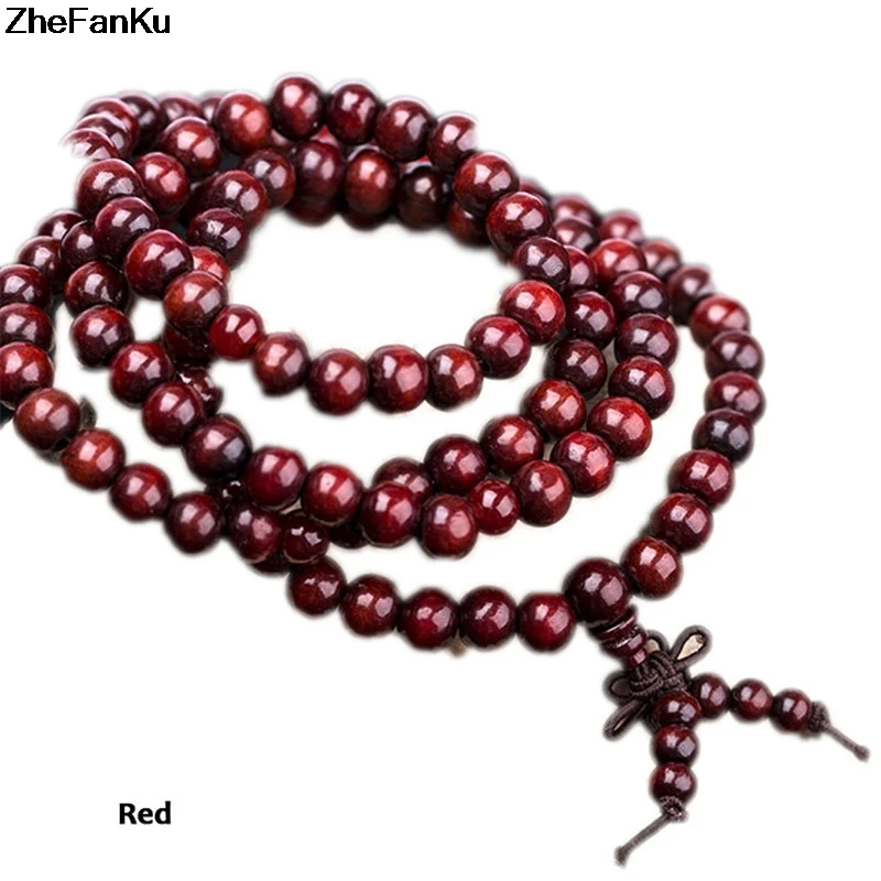 6 мм натуральный буддийские Бусы из сандалового дерева Будда медитации 108